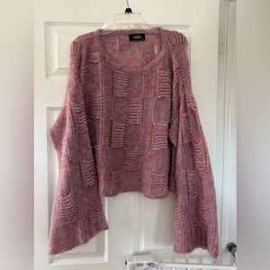 NWOT Cider Sweater Pink & Gray Size Xl